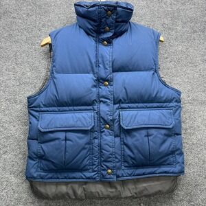 REI Vest Men's Size L Blue Quilted Full Zip Insulated Outdoor Hiking Gorpcore